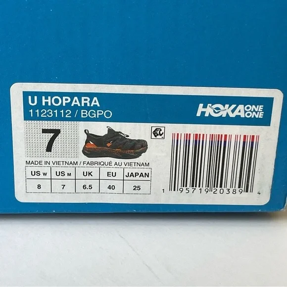 NWT Hoka Hopara Hiking Sandal Wet / Dry exploring shoe - blue graphite / orange